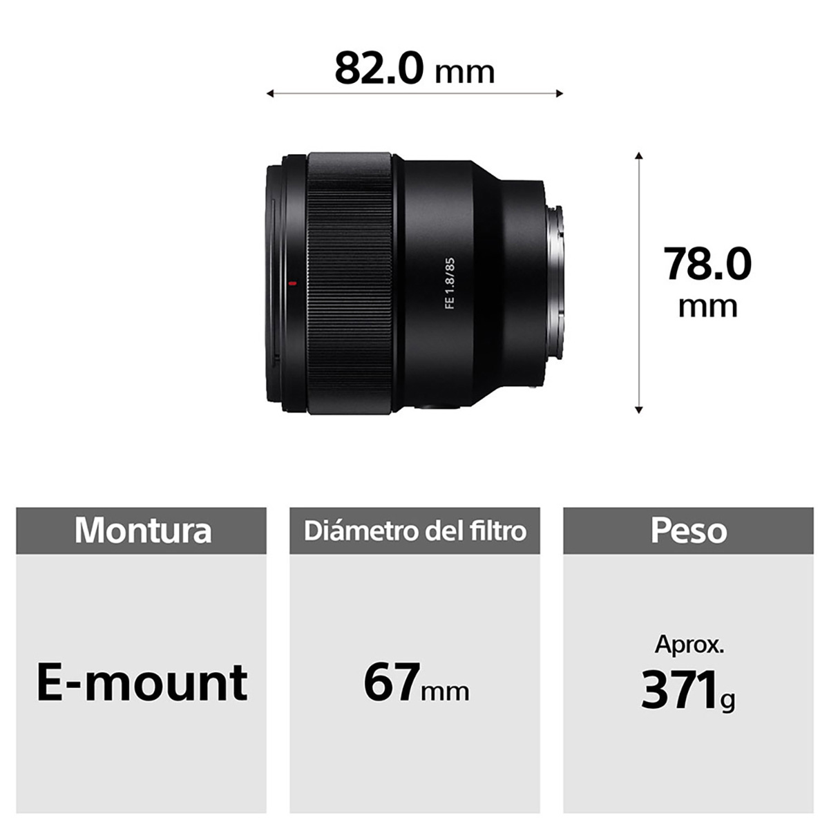Lente Sony Fe 85mm F1.8 image number null