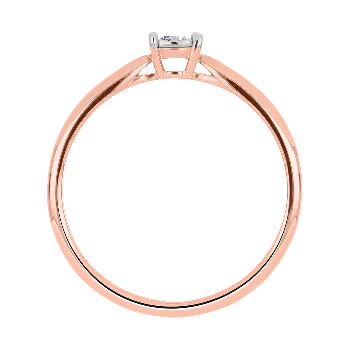 Solitario Oro Rosa 14K y 0.06 ct Diamante Romanza image number null