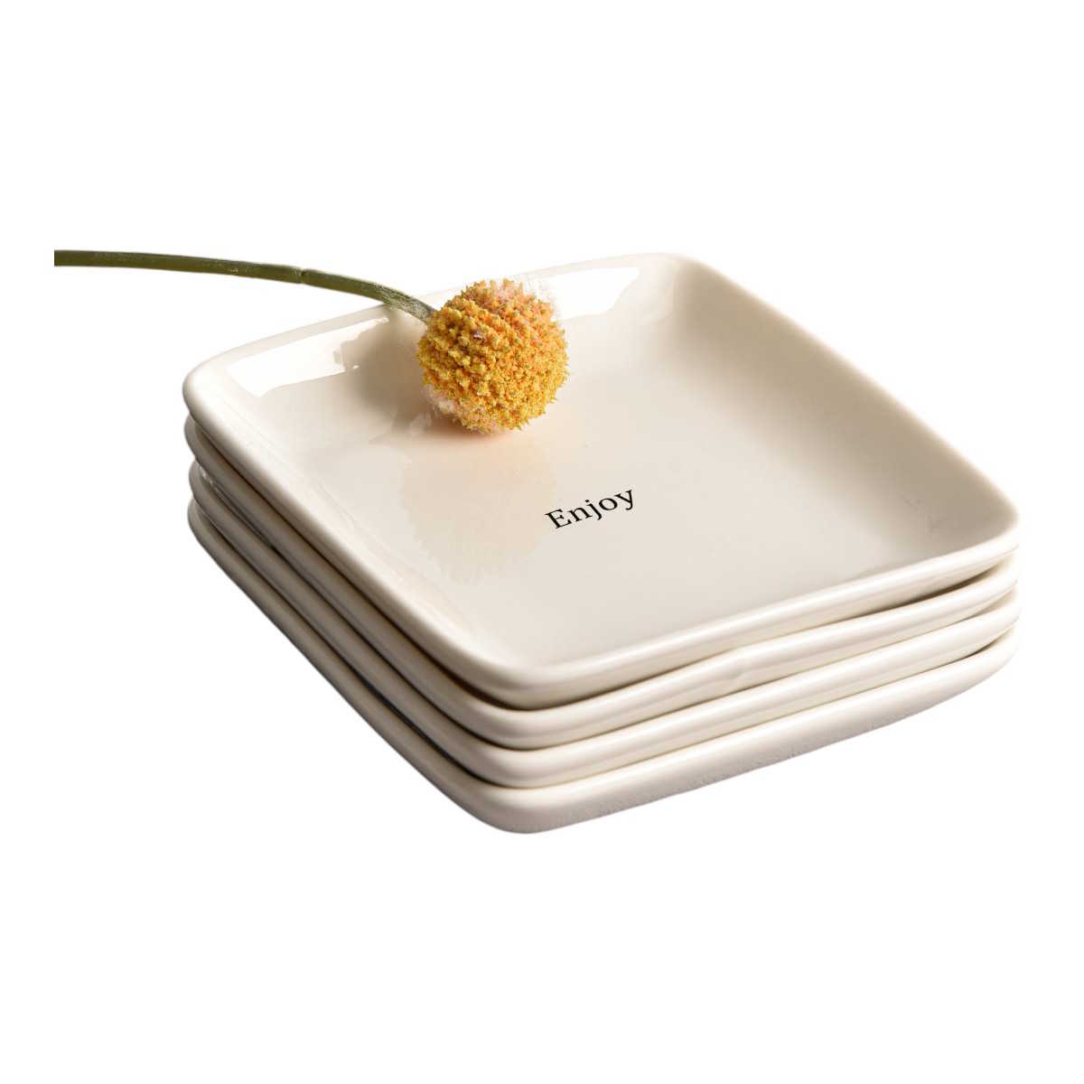 Juego De Tabla Y 4 Platos Lucca Blanco image number null