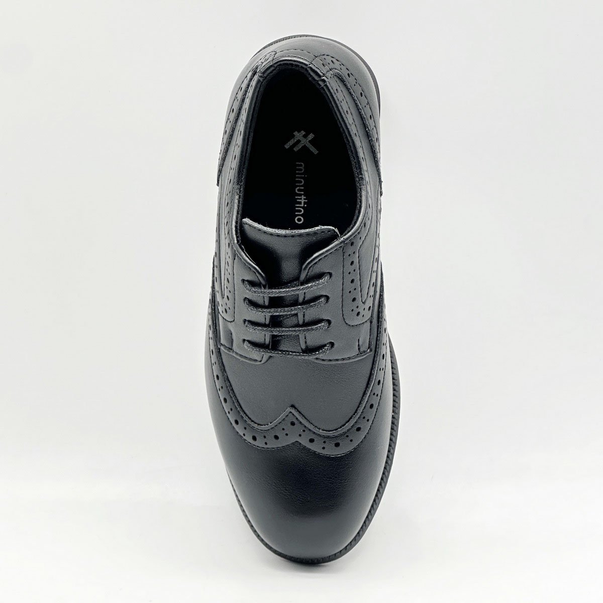 Zapato Oxford Brogue Minuttino Negro con Agujeta para Ni&ntilde;o image number null