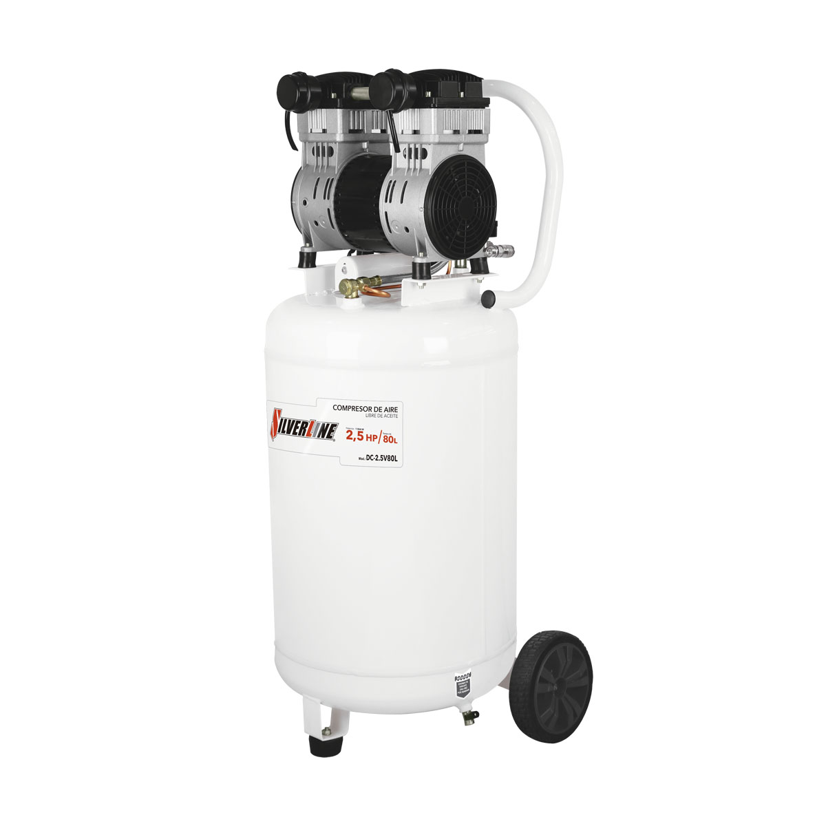 Compresor de Aire Libre de Aceite 2.5 HP Vertical DC-2.5V80L Silverline image number null