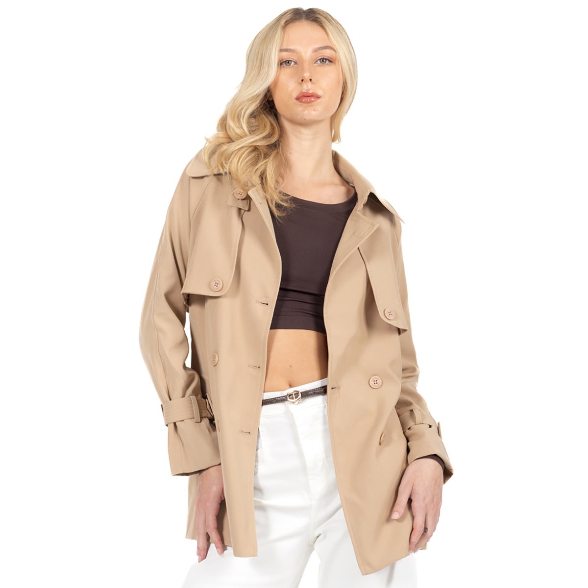 Gabardina Larga Con Cinta Forever 21 para Mujer Junior image number null