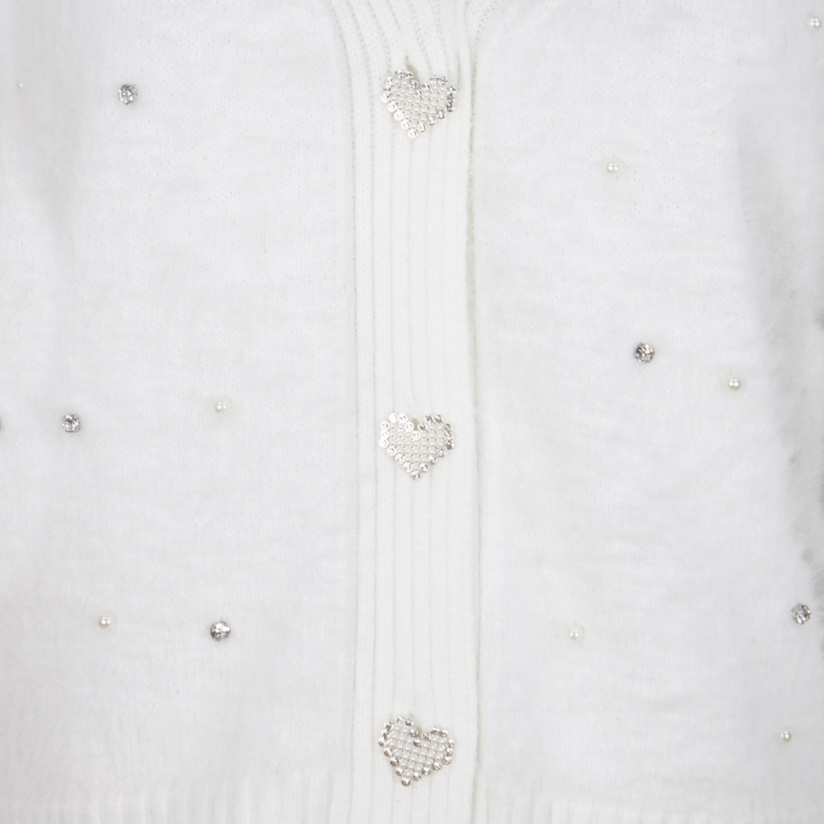 C&aacute;rdigan Tejido con Botones de Coraz&oacute;n para Mujer Junior image number null