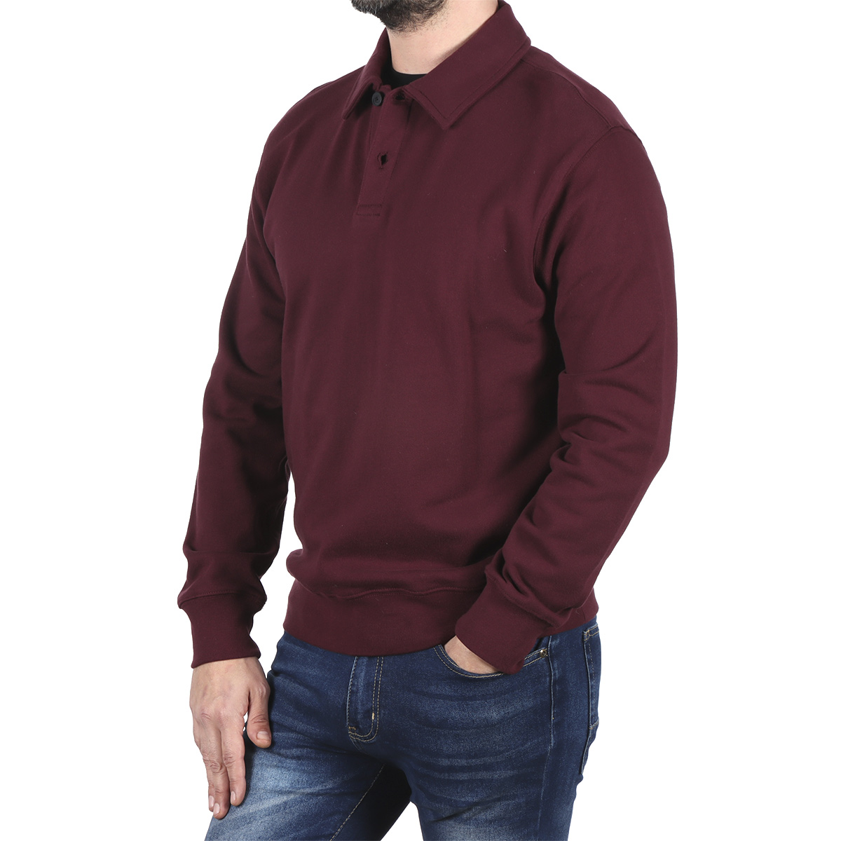 Sudadera Polo Cuello con Botones J.OPUS para Hombre image number null