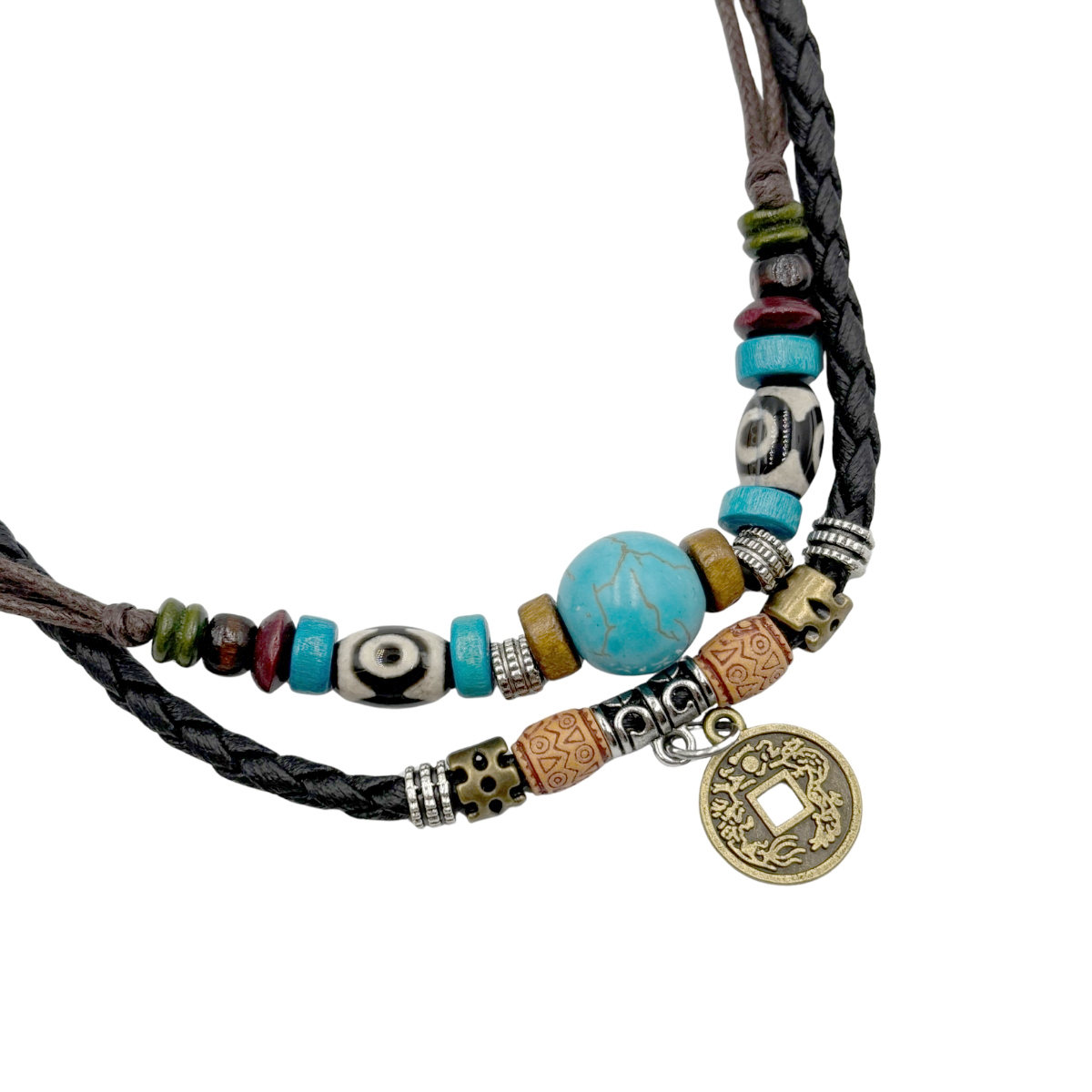 Collar Doble Cuero N Aktuales para Hombre image number null