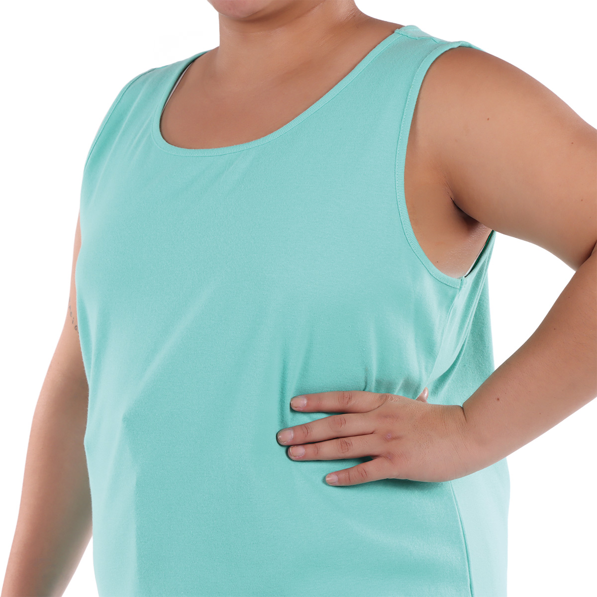 Playera Sin Mangas Algod&oacute;n B&aacute;sica Ruby Rd para Mujer Curvy image number null