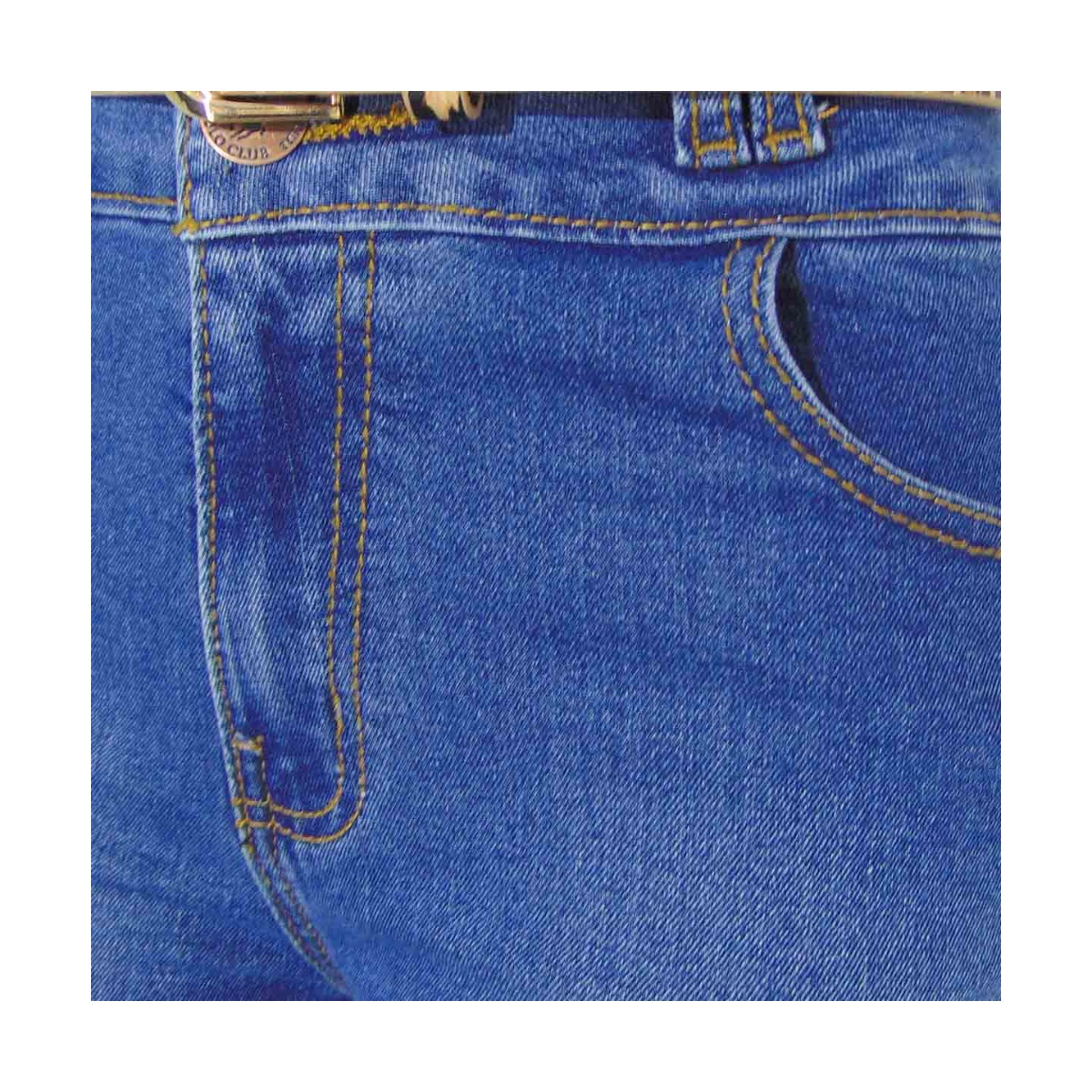 Jeans Corte Recto Con Pretina Ancha Para Mujer Petite image number null