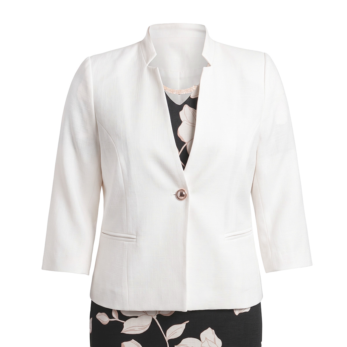 Conjunto Dos Piezas Saco Liso Y Vestido Para Mujer image number null