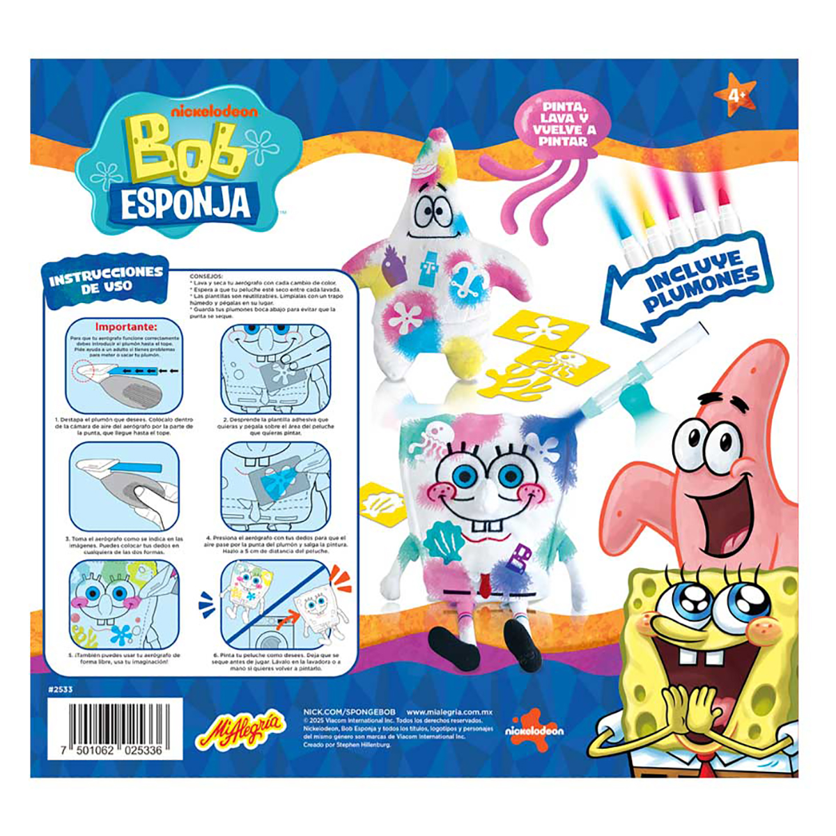 Bob Esponja Color Spray Peluche image number null