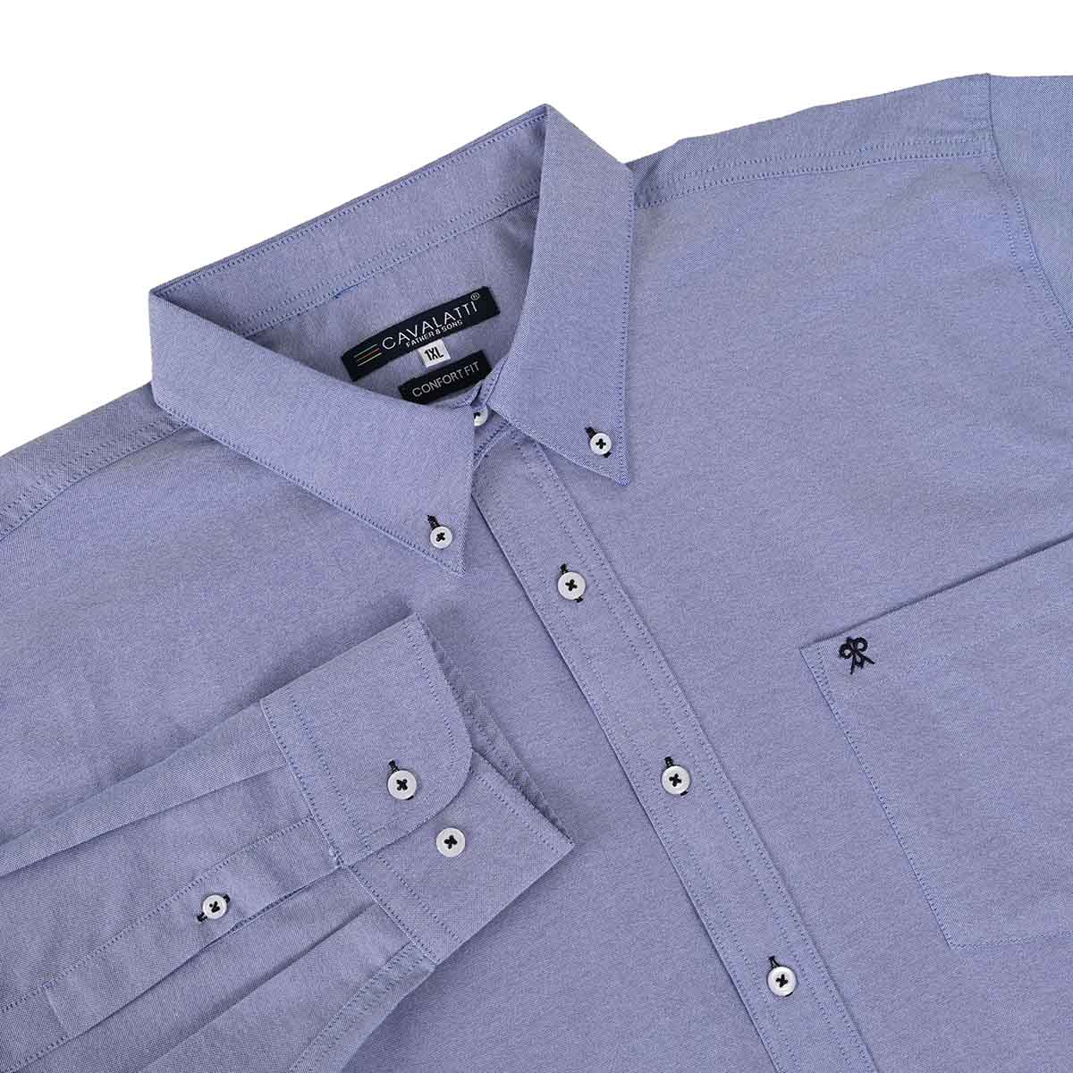 Camisa Lisa Cavalatti Manga Larga para Hombre Plus image number null