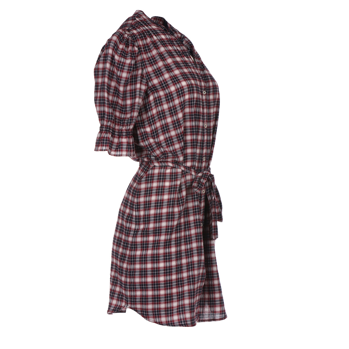 Vestido Camisero a Cuadros con Cintur&oacute;n Arqueology para Mujer image number null