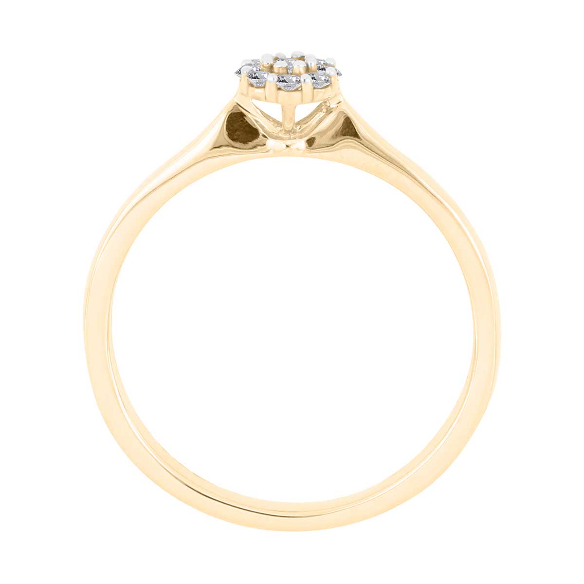 Solitario Roseta Oro Amarillo 14K y 0.10 ct Diamante Romanza image number null