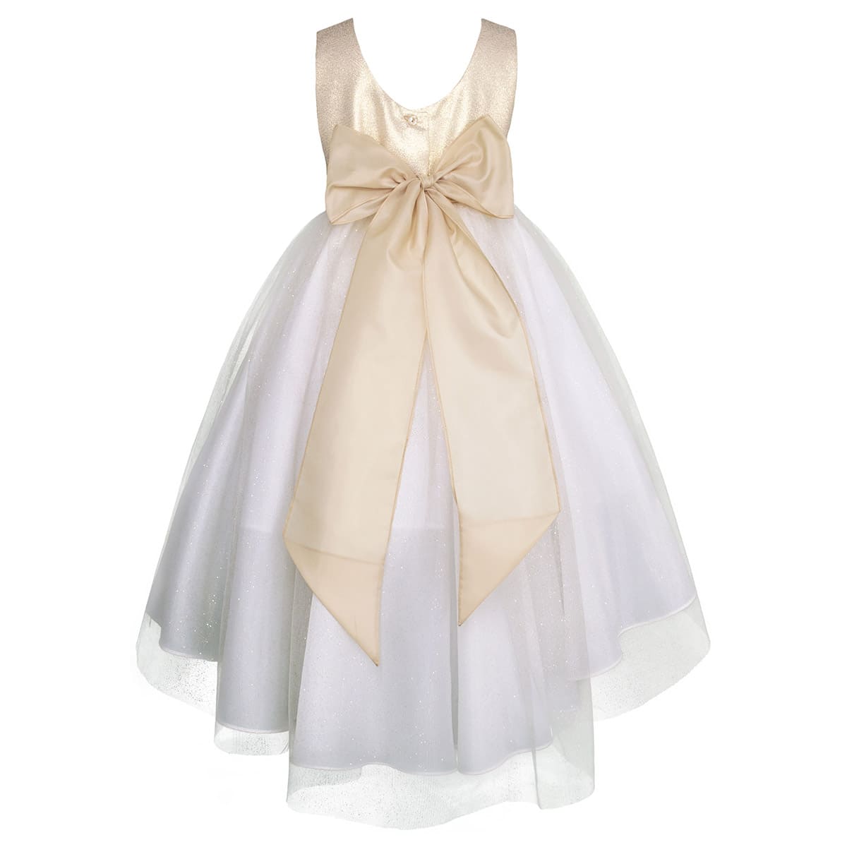 Vestido con Aplicaci&oacute;n de Perlas y Flores Bordadas Gerat para Ni&ntilde;a image number null