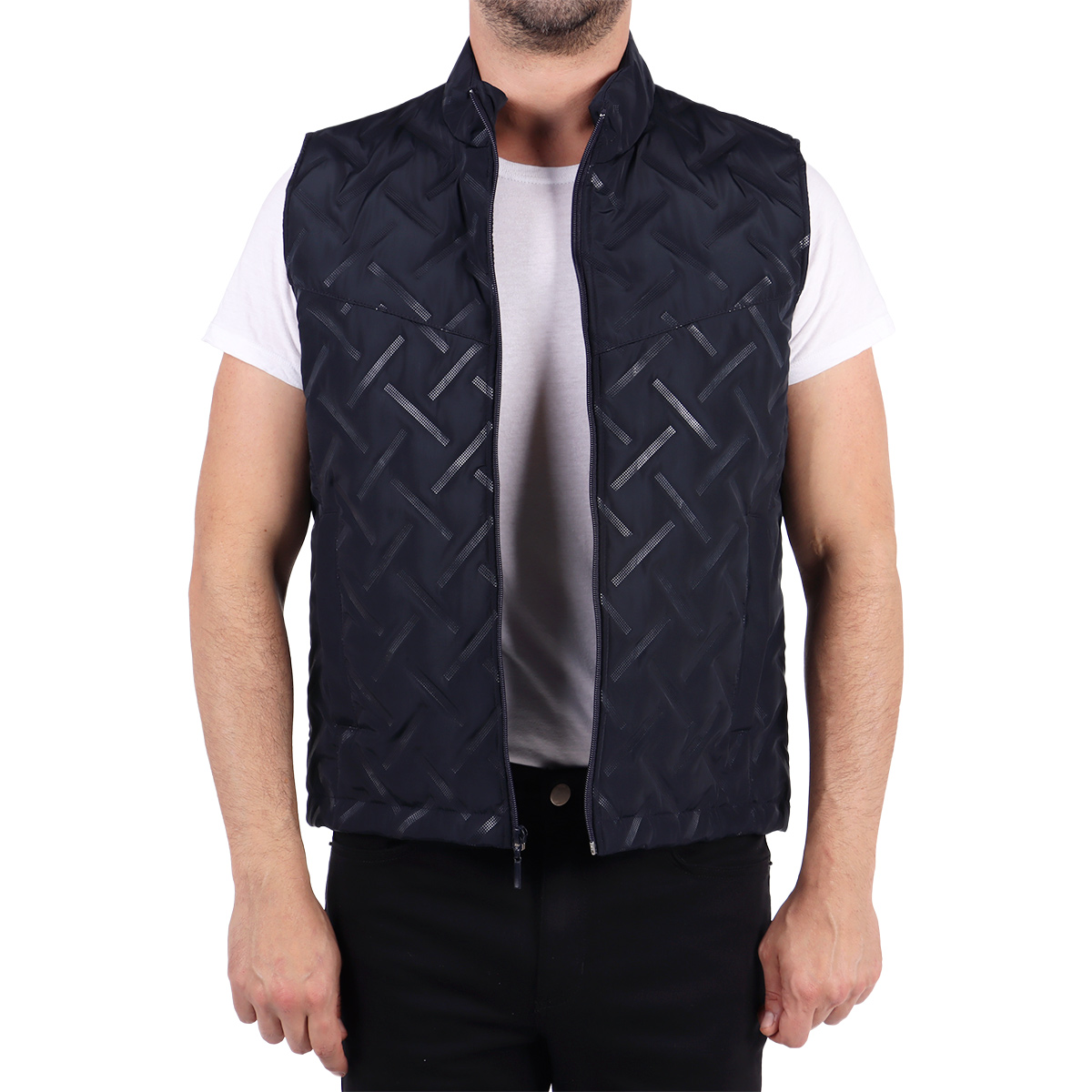 Chaleco Capitonado Geom&eacute;trico Carlo Corinto para Hombre image number null