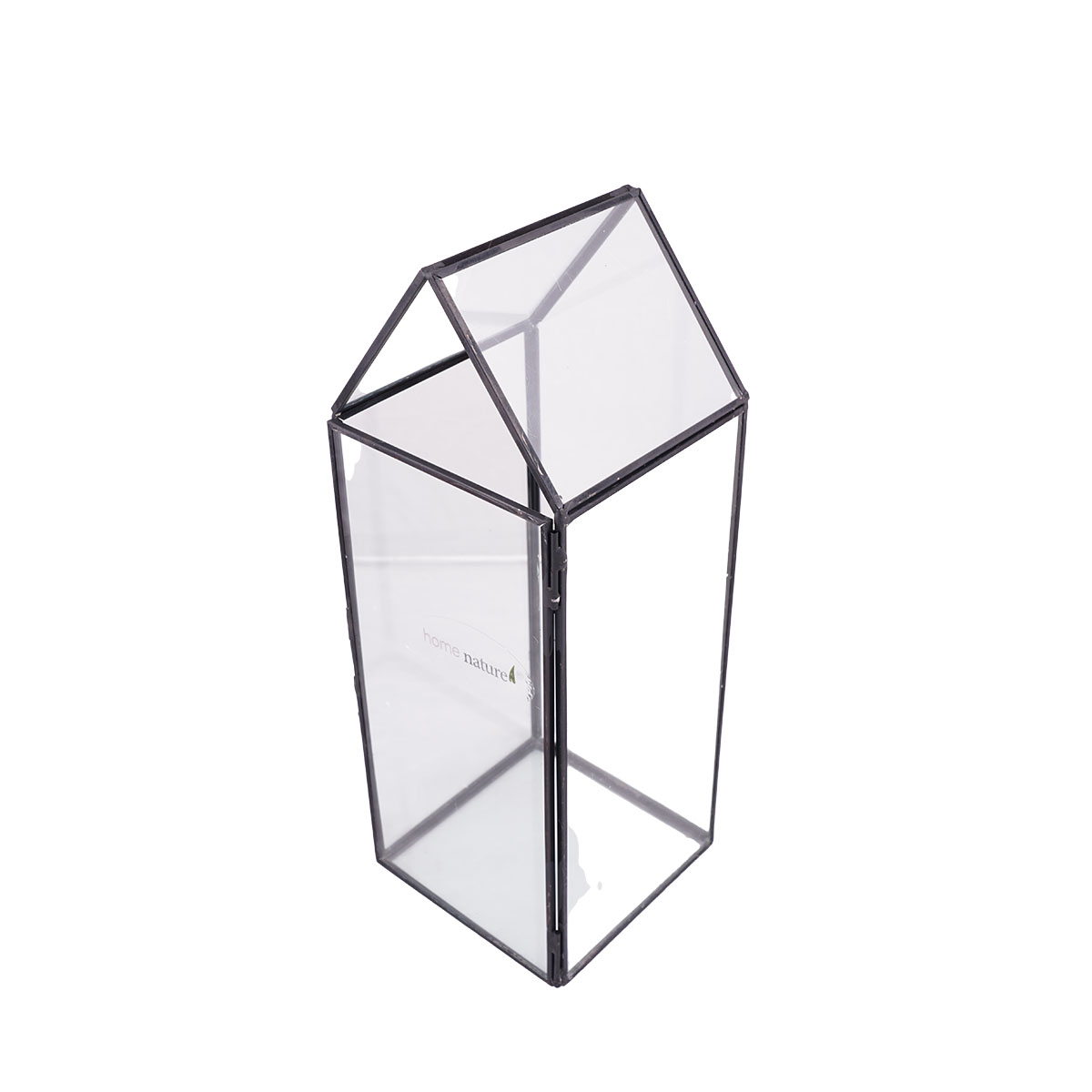 Home Nature Farol House Grande De Vidrio Y Metal Color Negro 12*11*30 Cm image number null