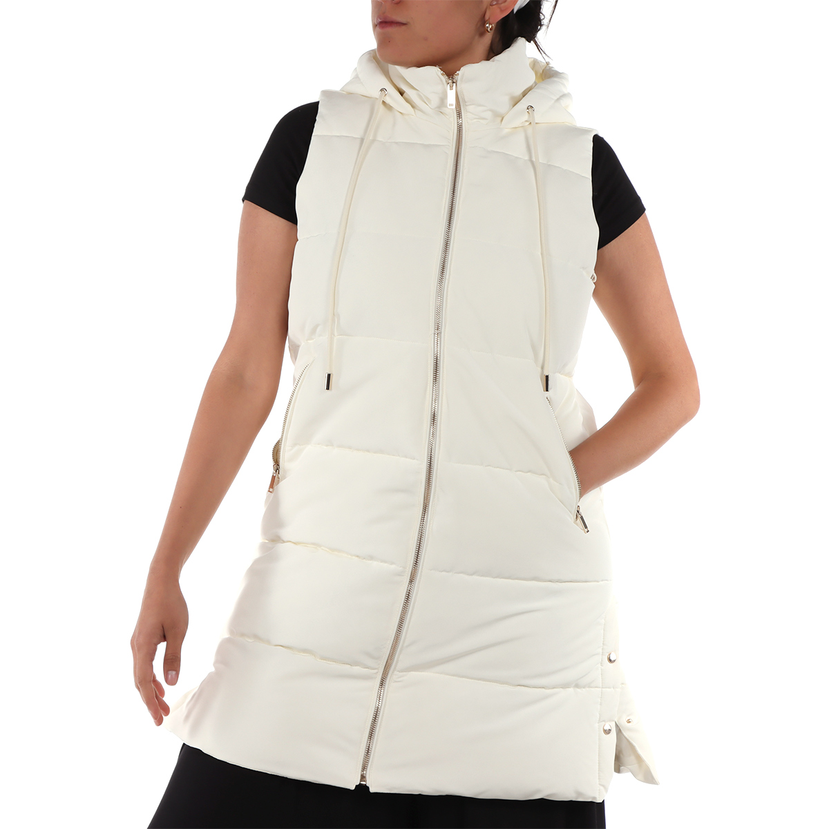 Chaleco Acolchado de Cuello Alto y Capucha Arqueology para Mujer image number null