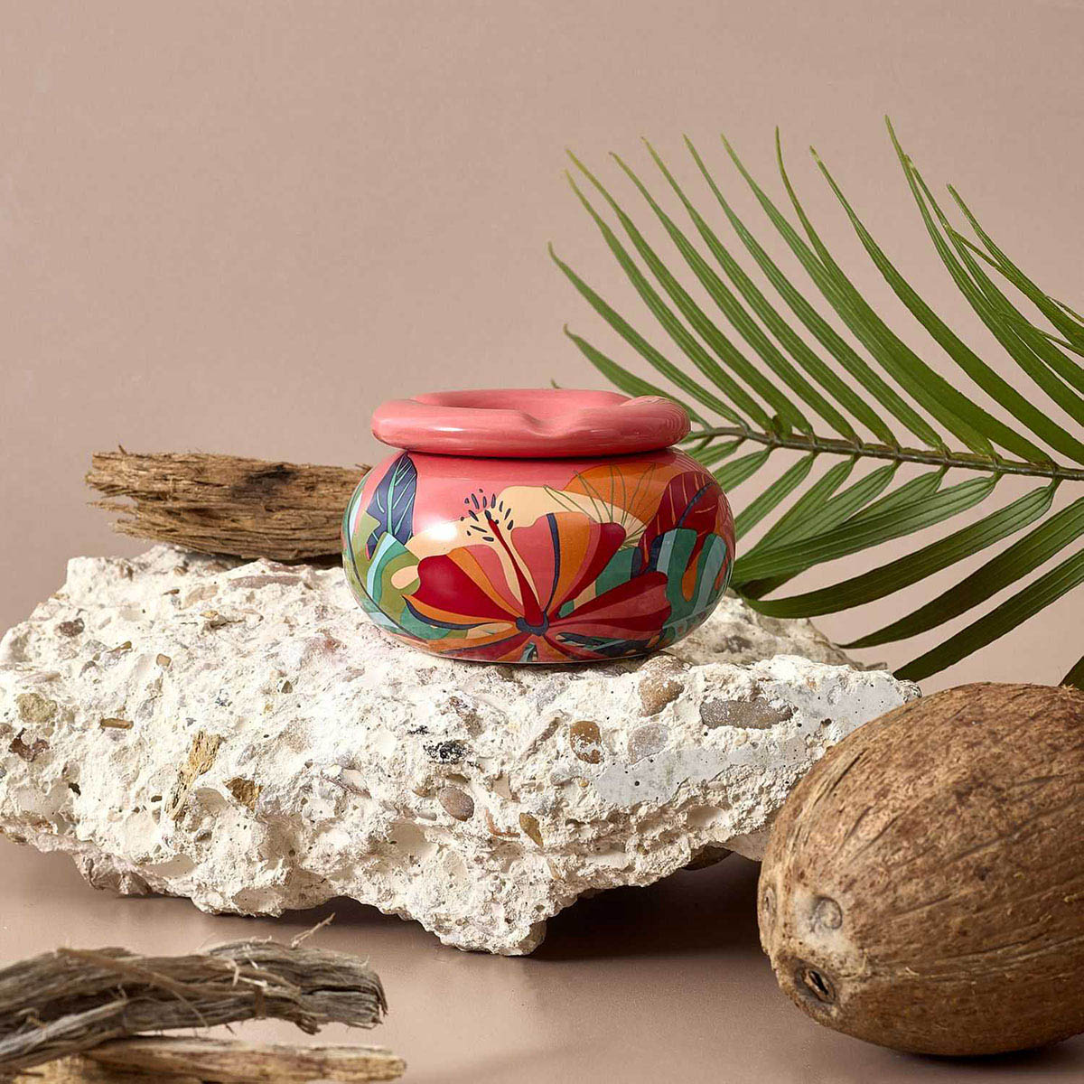 Cenicero Floral Redondo Dolomita Home Deco Factory image number null