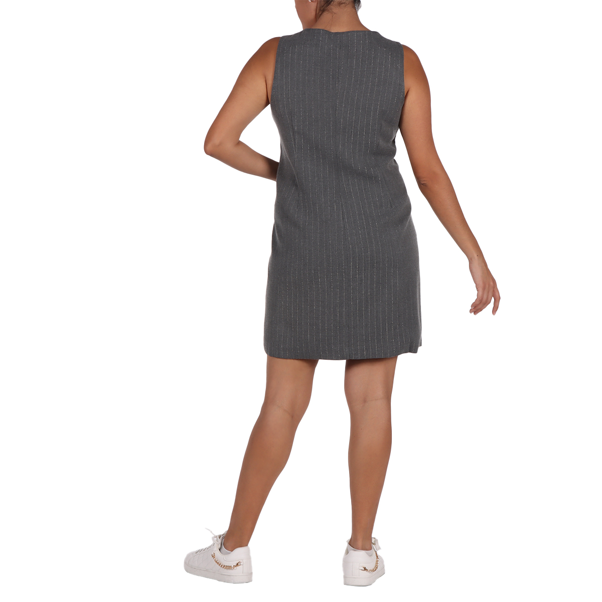 Vestido Rayas Verticales Finas Corte Recto Jeanious para Mujer image number null