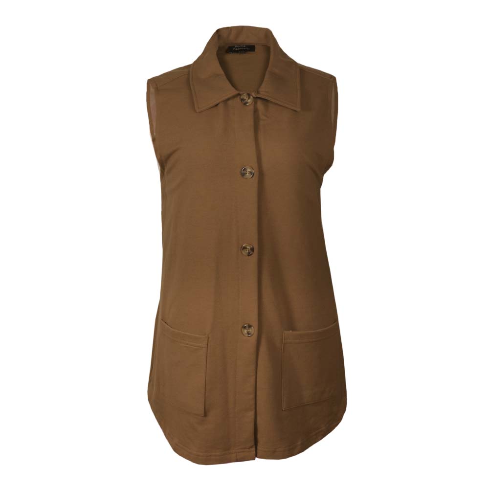 Chaleco Tipo Sobrecamisa Bolsas Laterales  Doma Fashion Para Mujer image number null