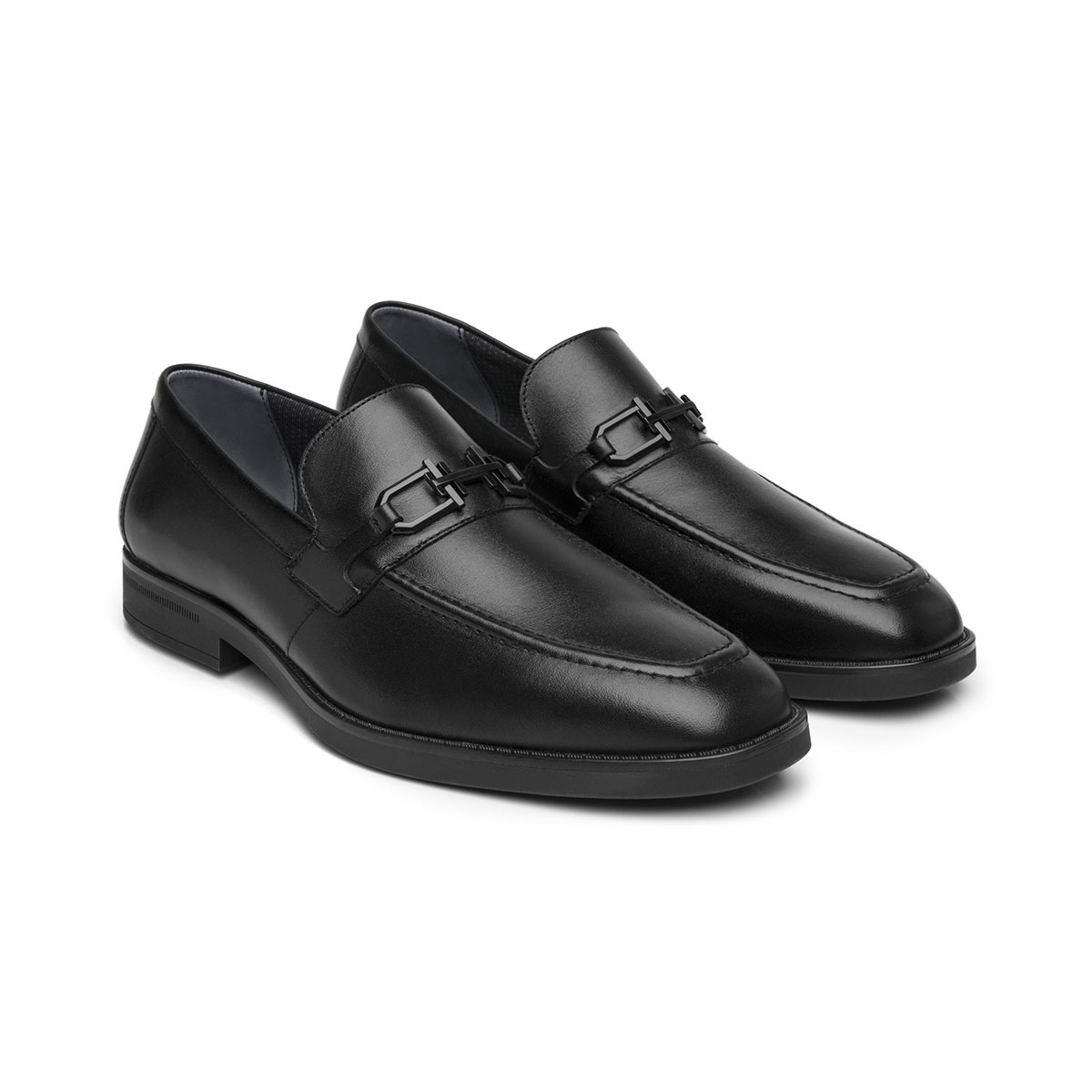 Mocas&iacute;n en Piel Flexi Negro con Herraje para Hombre image number null