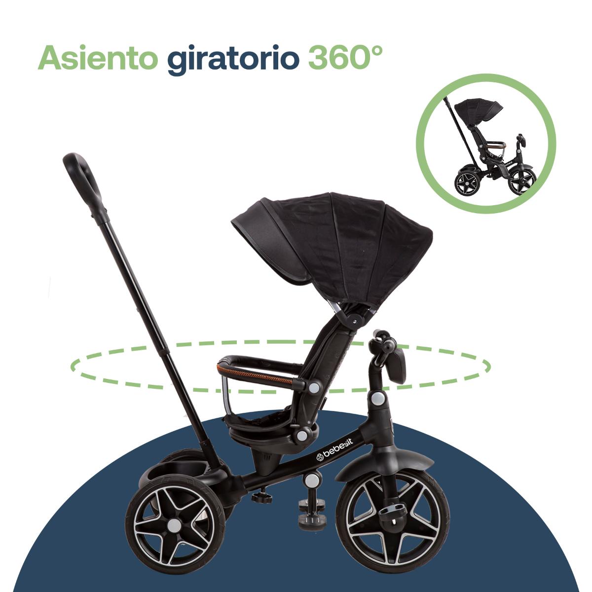 Triciclo Bebesit Tipo Carriola Explorer LX con Asiento Giratorio 360&deg; image number null