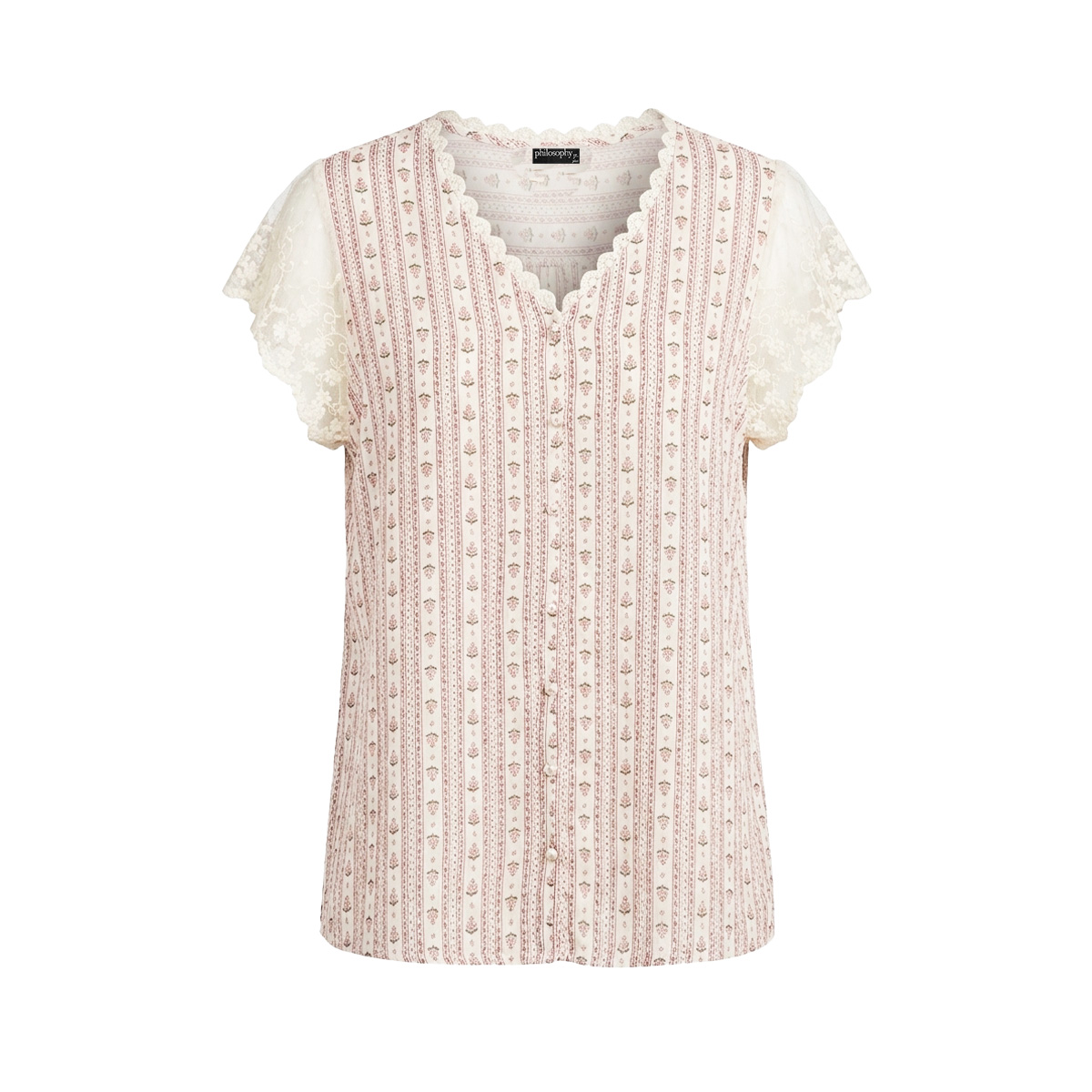 Blusa Manga Con Encaje Philosophy Jr Plus Para Mujer Curvy image number null