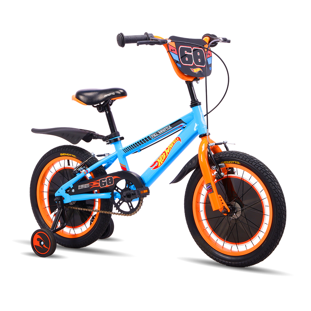 Bicicleta Hot Wheels Bmx R16 Azul Con Naranja Benotto image number null