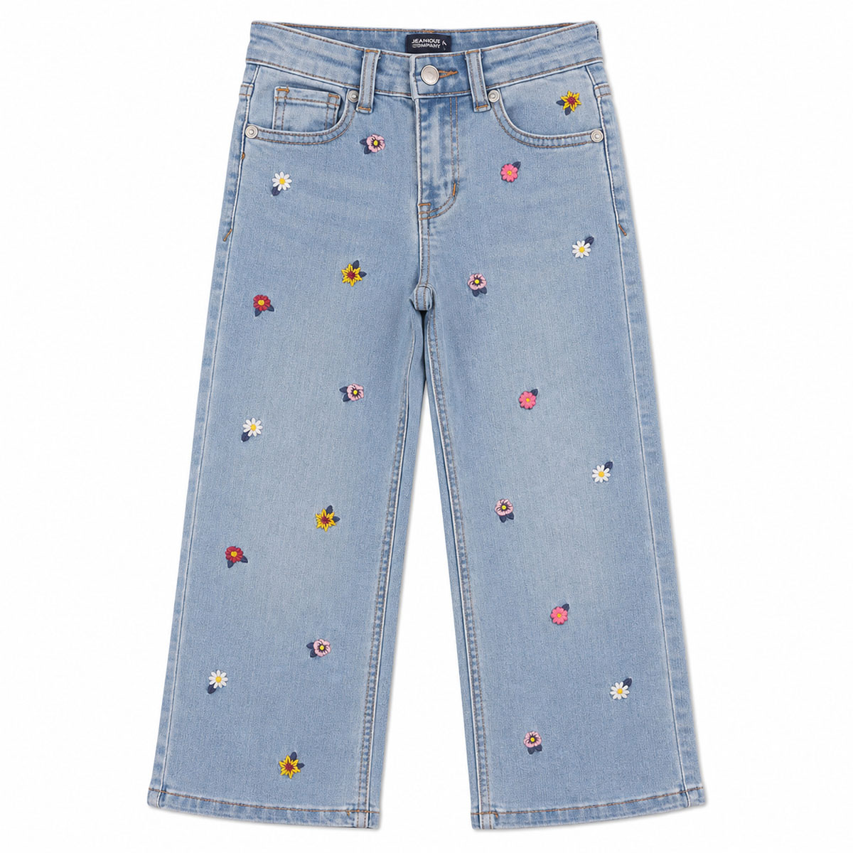 Jeans Bordado Flores Mezclilla Jeanious para Ni&ntilde;a Toddler image number null