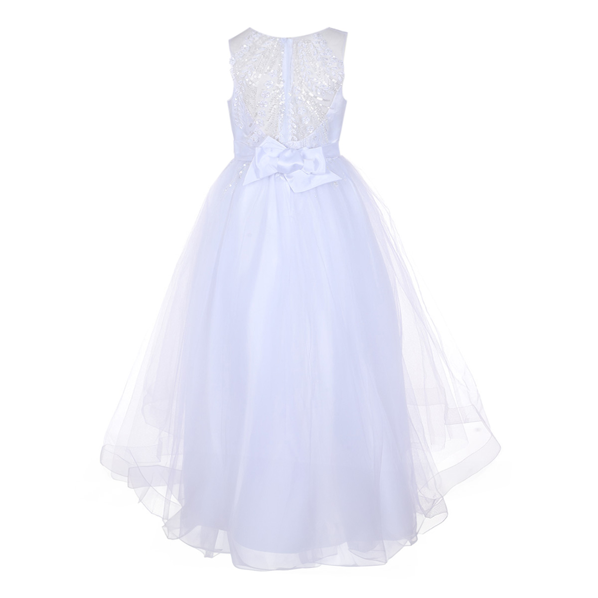 Vestido de Ceremonia Gentii Blanco con Aplicaci&oacute;n Bordado para Ni&ntilde;a image number null