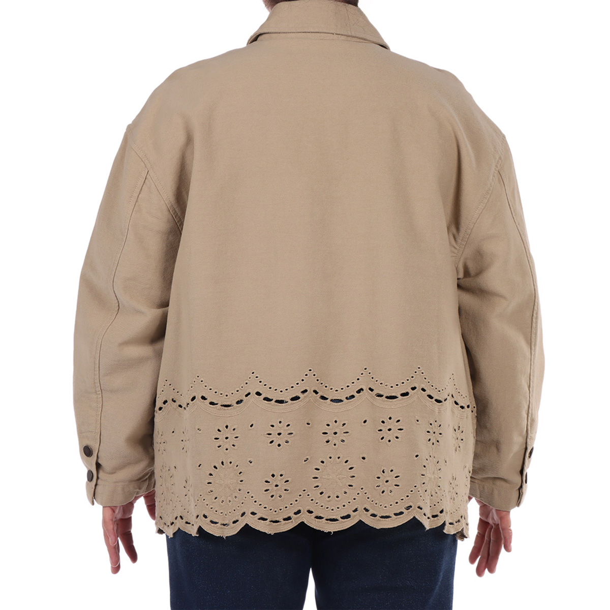 Chamarra Algod&oacute;n Dise&ntilde;o Calado Casual para Dex Plus para Mujer Curvy image number null