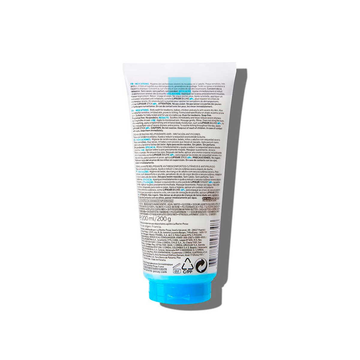 Jab&oacute;n l&iacute;quido La Roche Posay Lipikar Syndet AP+ para Siel Seca o At&oacute;pica 200 ml image number null