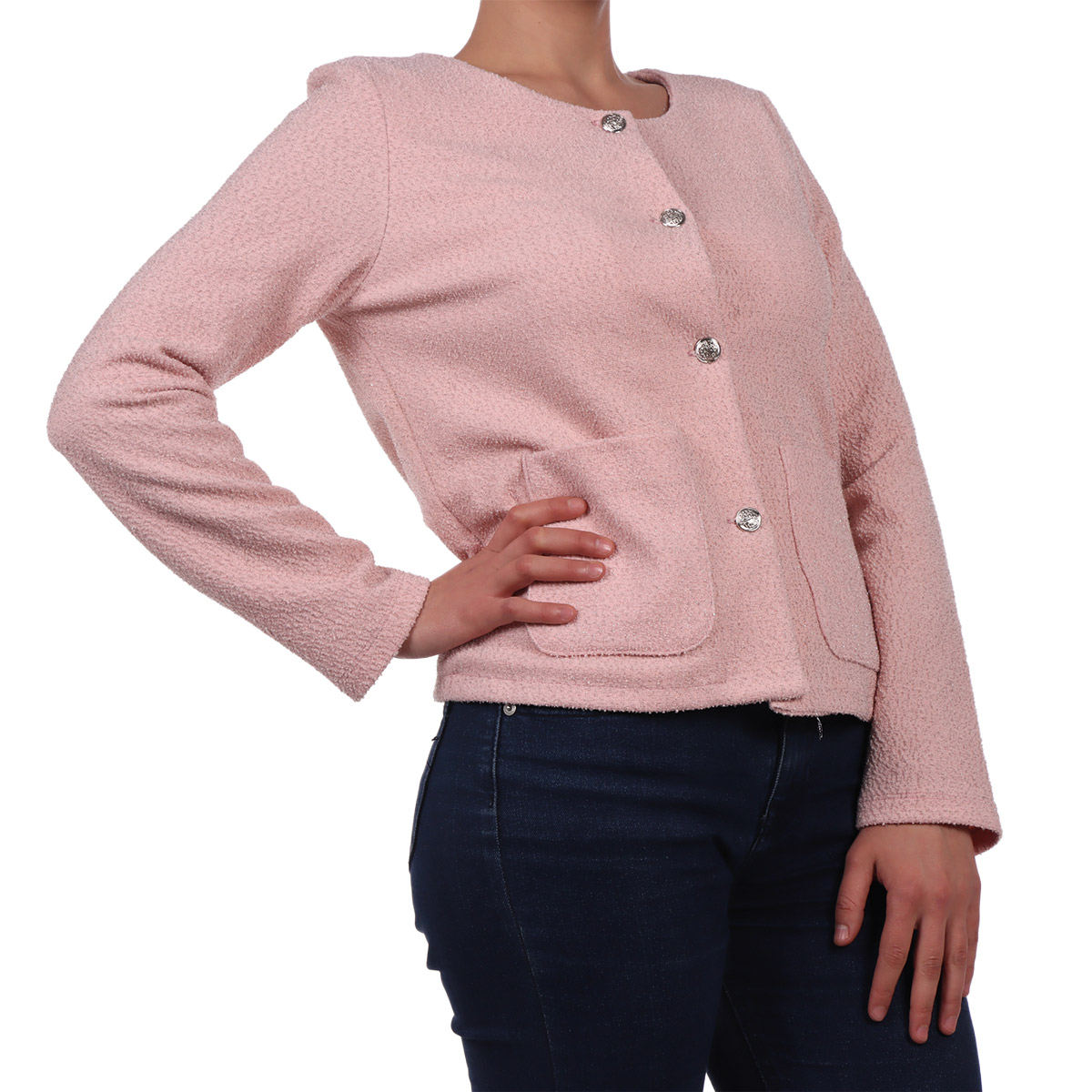 Saco Texturizado con Botones y Bolsillos Zucca para Mujer image number null
