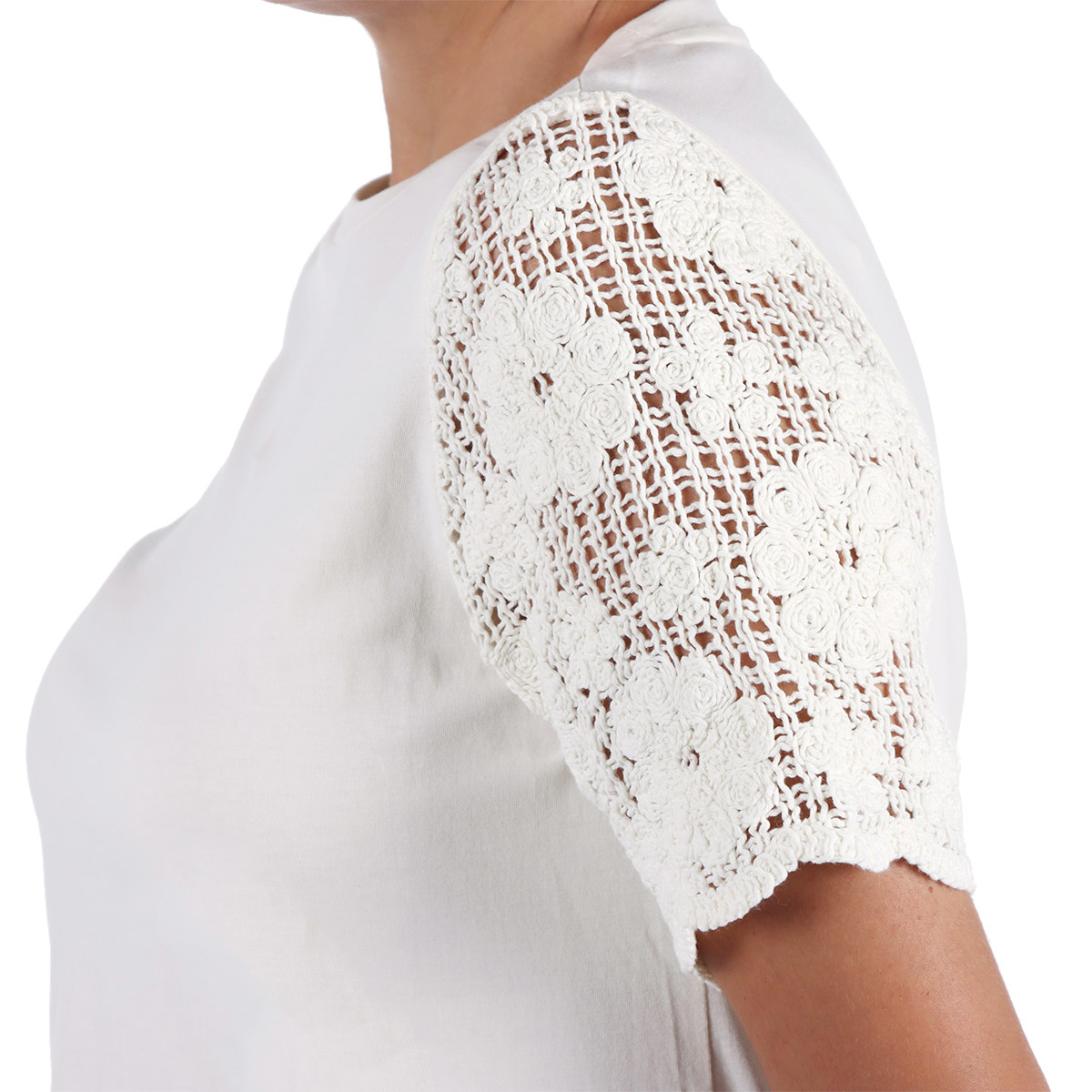 Playera Algod&oacute;n Crochet Manga Corta Arqueology Mujer image number null