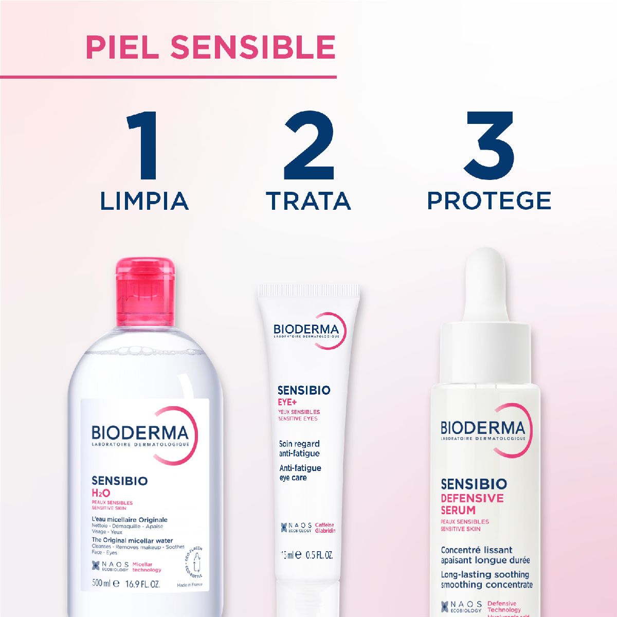 Bioderma Sensibio H2O Agua Micelar Desmaquillante para todo tipo de piel, 500 ml image number null