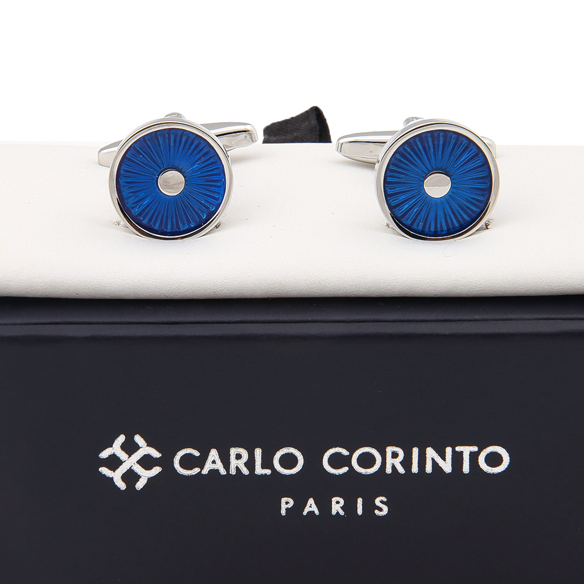 Mancuernillas Redondas de Lat&oacute;n Carlo Corinto para Hombre image number null