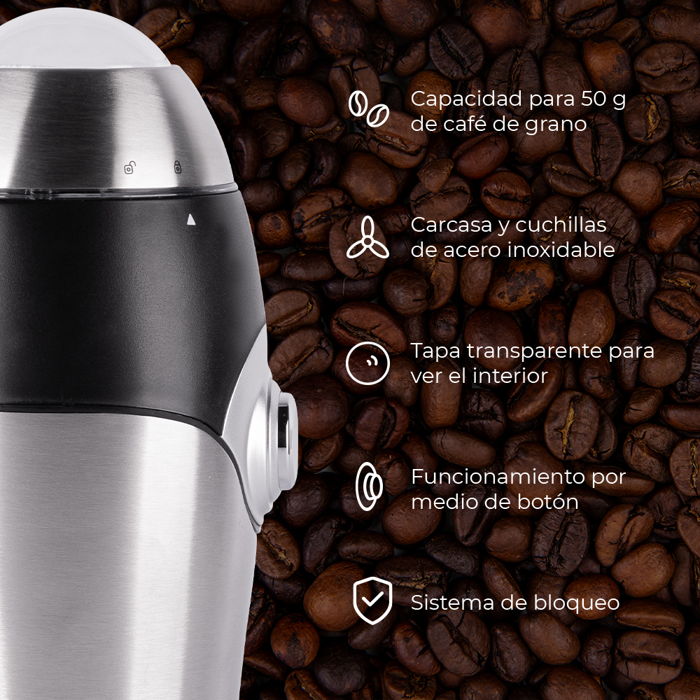 MOLINO PARA CAF&Eacute; DE GRANO DAEWOO DCG-362 CON BOT&Oacute;N DE PULSO image number null