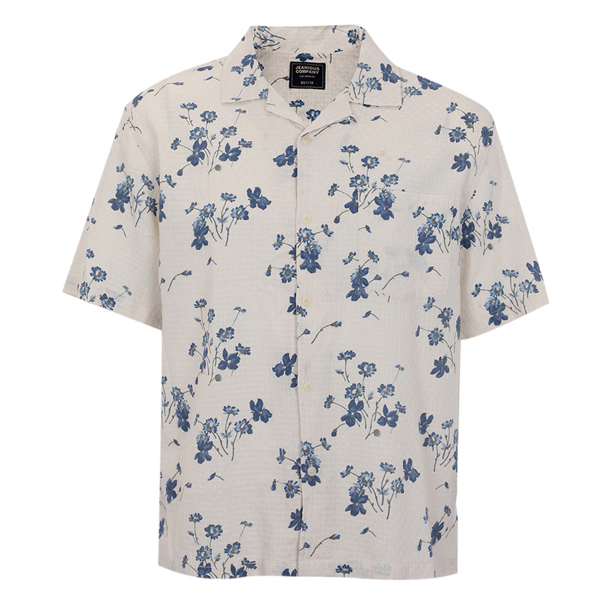Camisa Estampado Flores Jeanious Manga Corta para Hombre Plus image number null