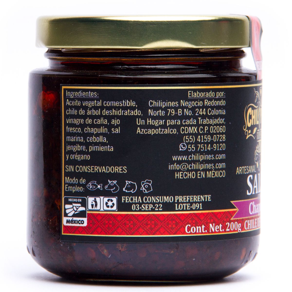 Salsa con chapul&iacute;n &aacute;rbol, 200g image number null