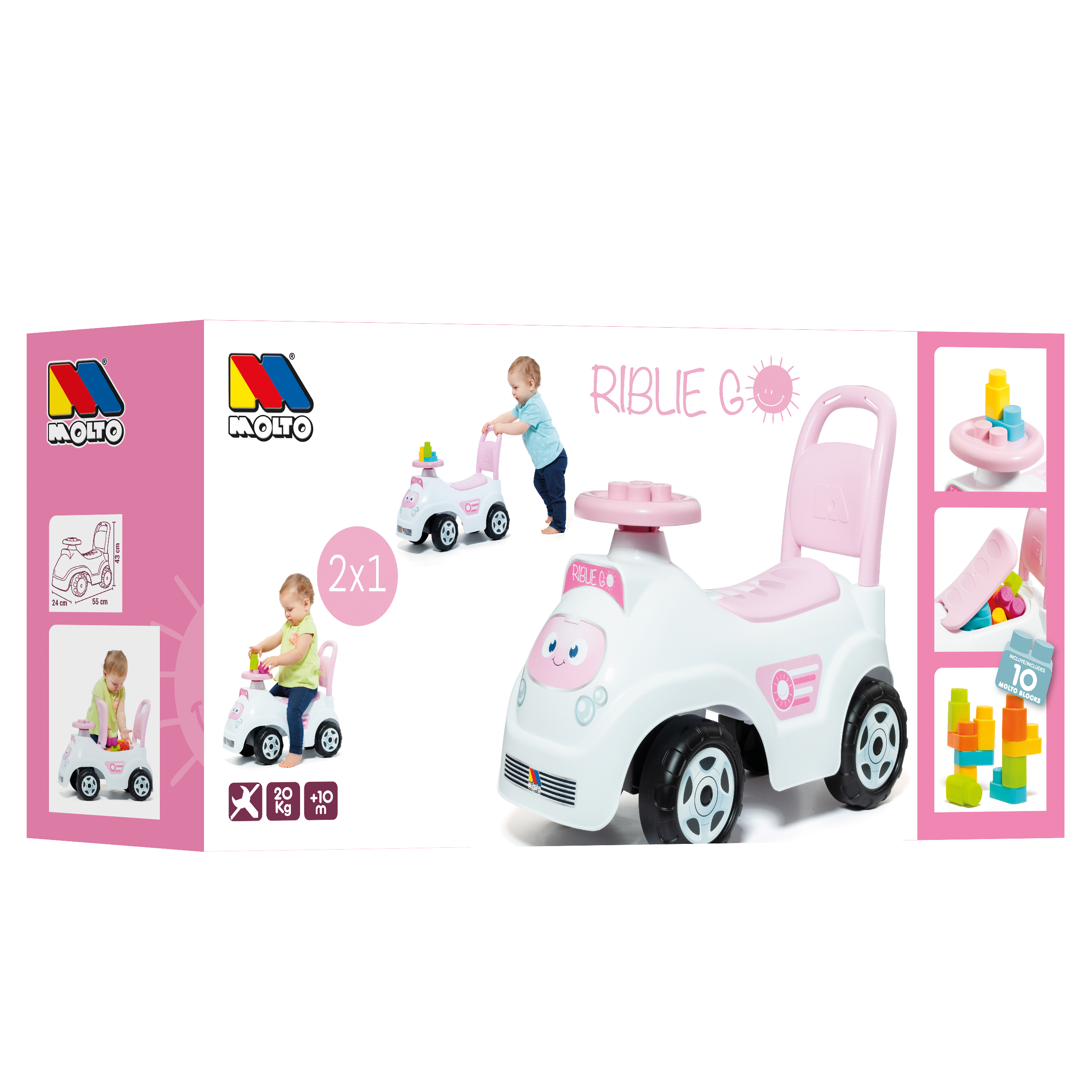 Montable 3 En 1 Con Bloques Rosa Molto image number null