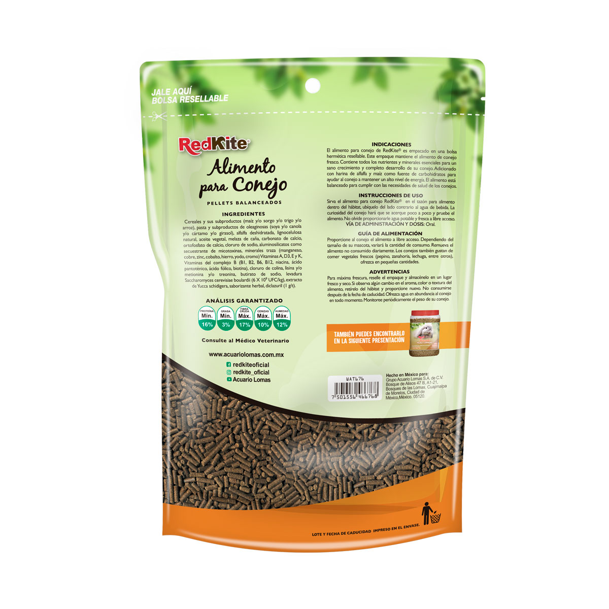 Alimento para Conejo 1.2Kg Redkite image number null