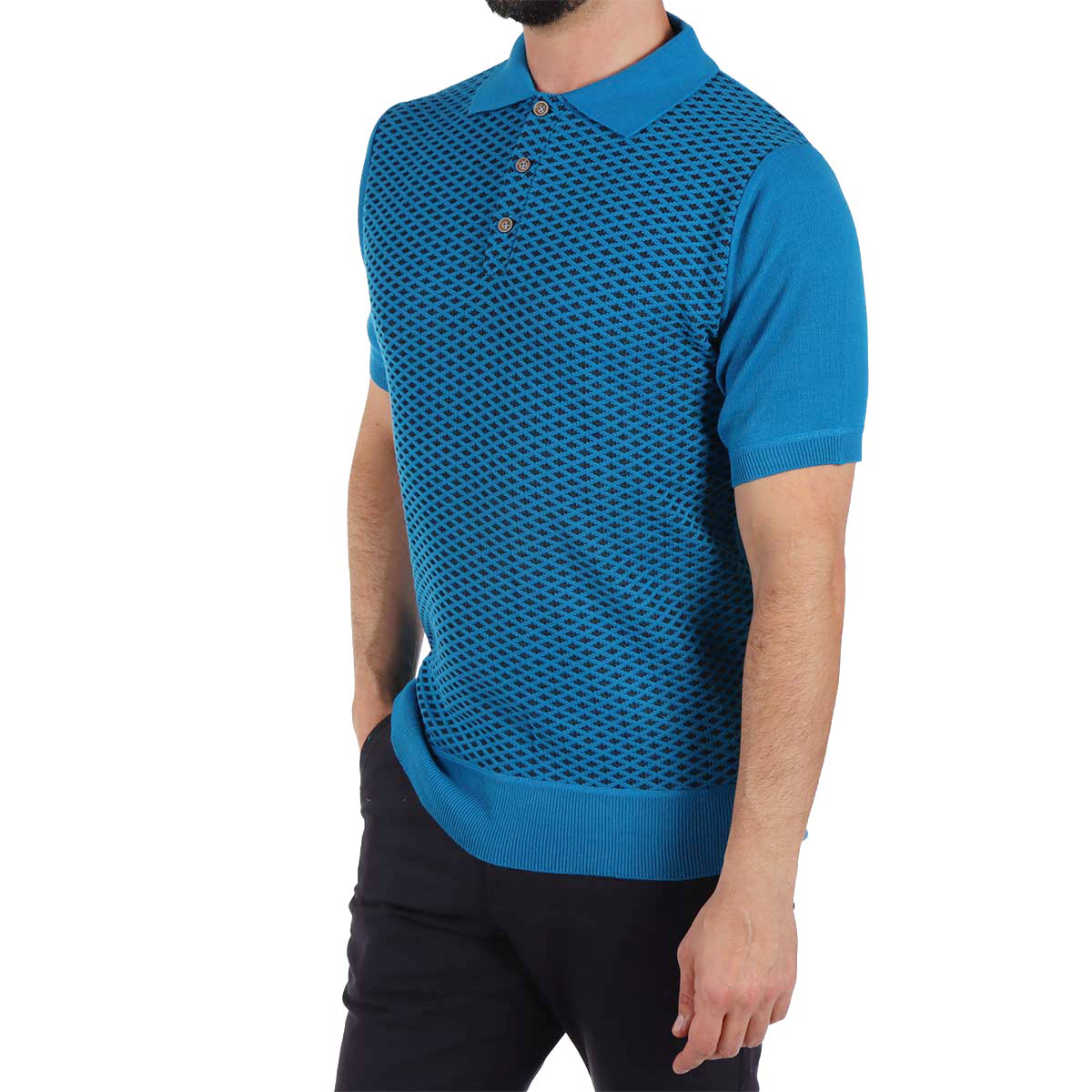 Playera Polo Manga Corta Texturizada Casual Yongster Hombre image number null