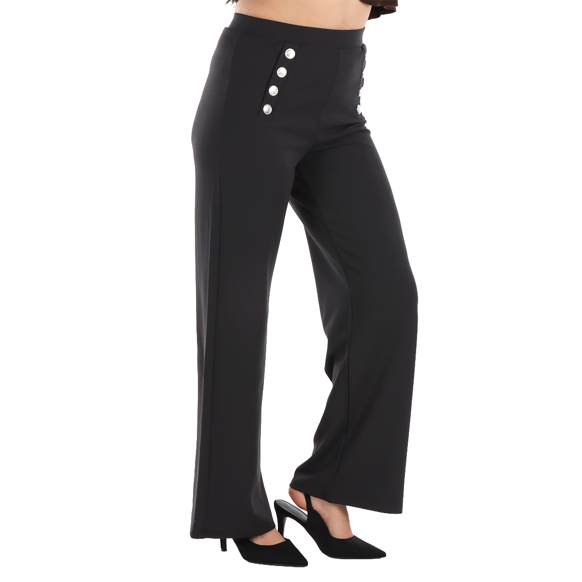 Pantal&oacute;n Marinero con Detalle de Botones Frontales Life Styler para Mujer image number null