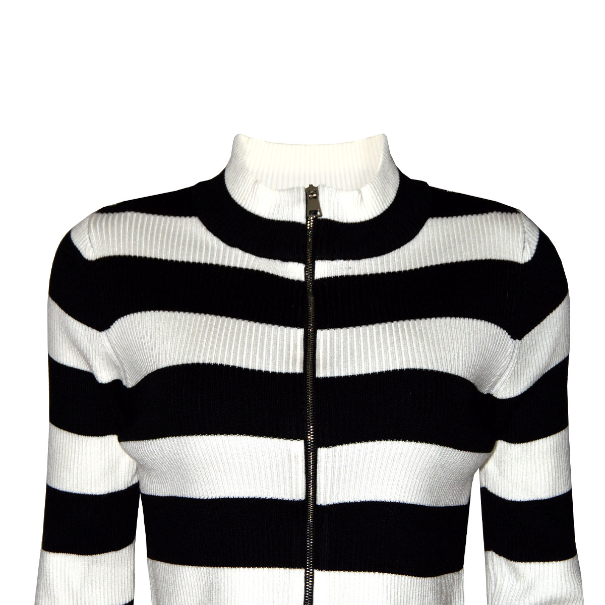 Su&eacute;ter estampado a rayas con cierre Philosophy para mujer. image number null