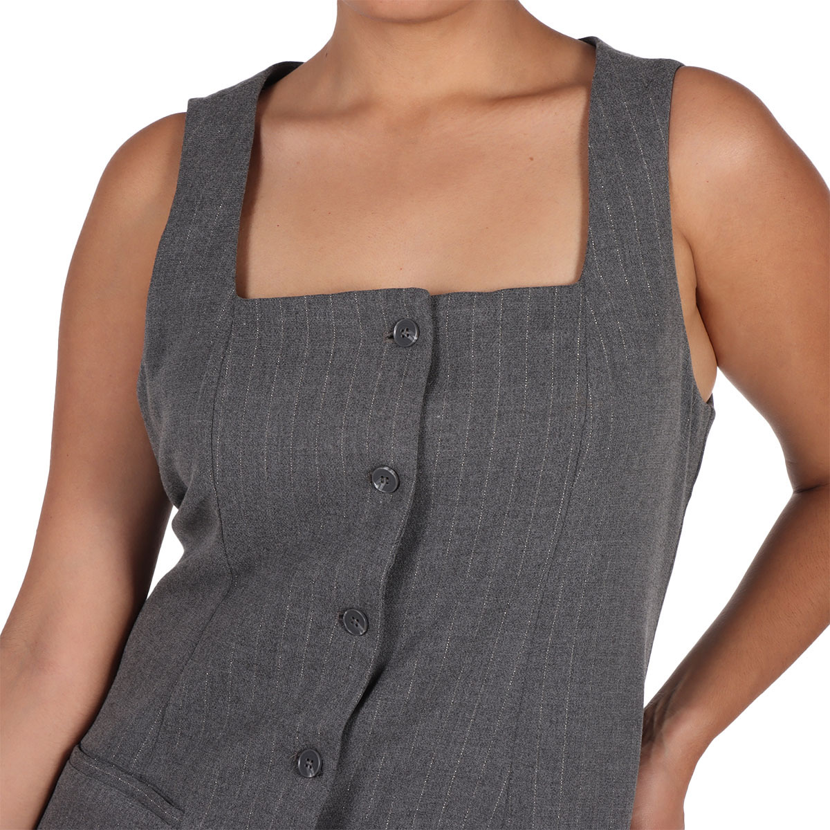 Vestido Rayas Verticales Finas Corte Recto Jeanious para Mujer image number null