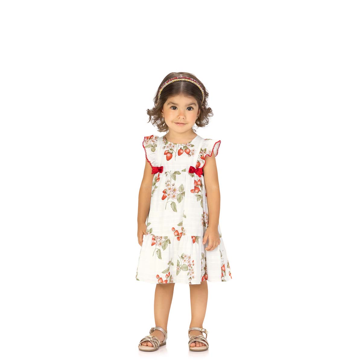 Vestido Fresas y Mo&ntilde;o Manga Corta Milon para Ni&ntilde;a image number null