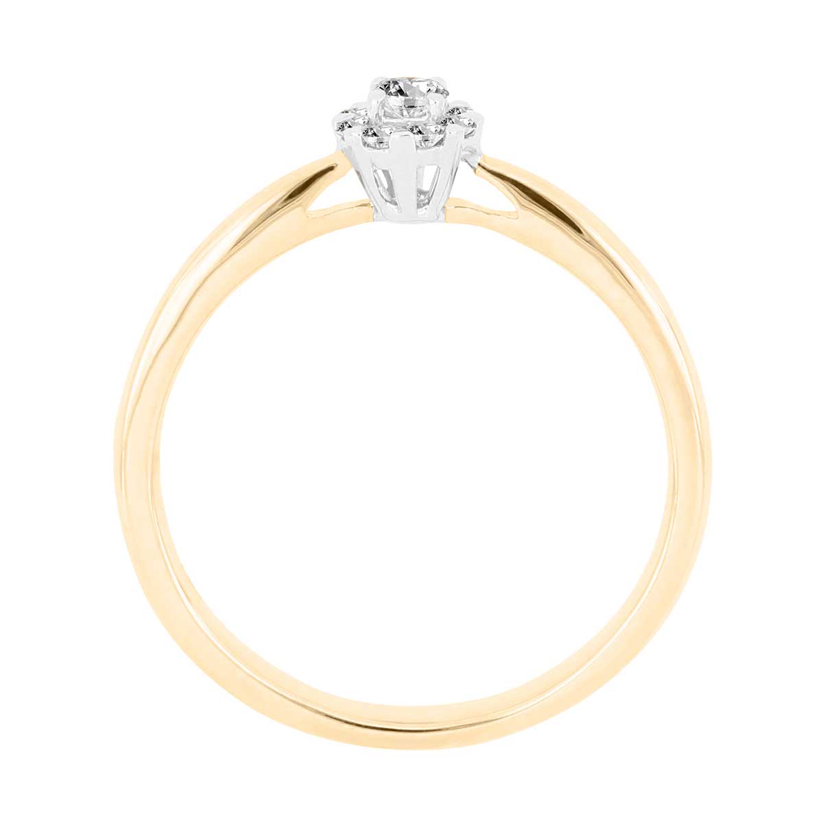 Solitario Roseta Oro Amarillo 14K y 0.15 ct Diamante Romanza image number null