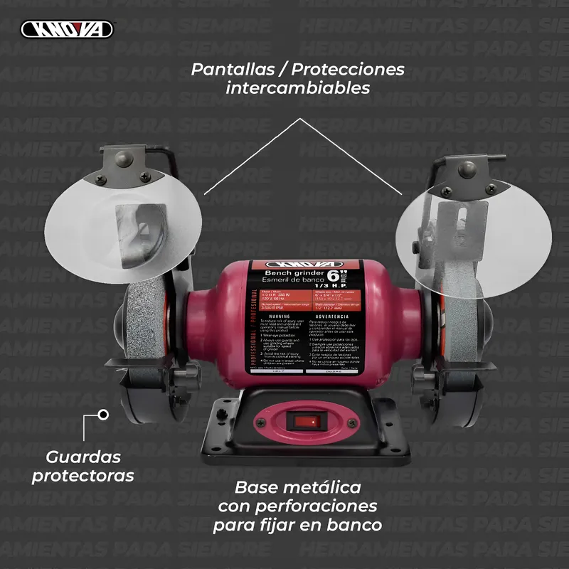 Esmeril Profesional de Banco 6" 1/3 HP KN 7053  Knova image number null