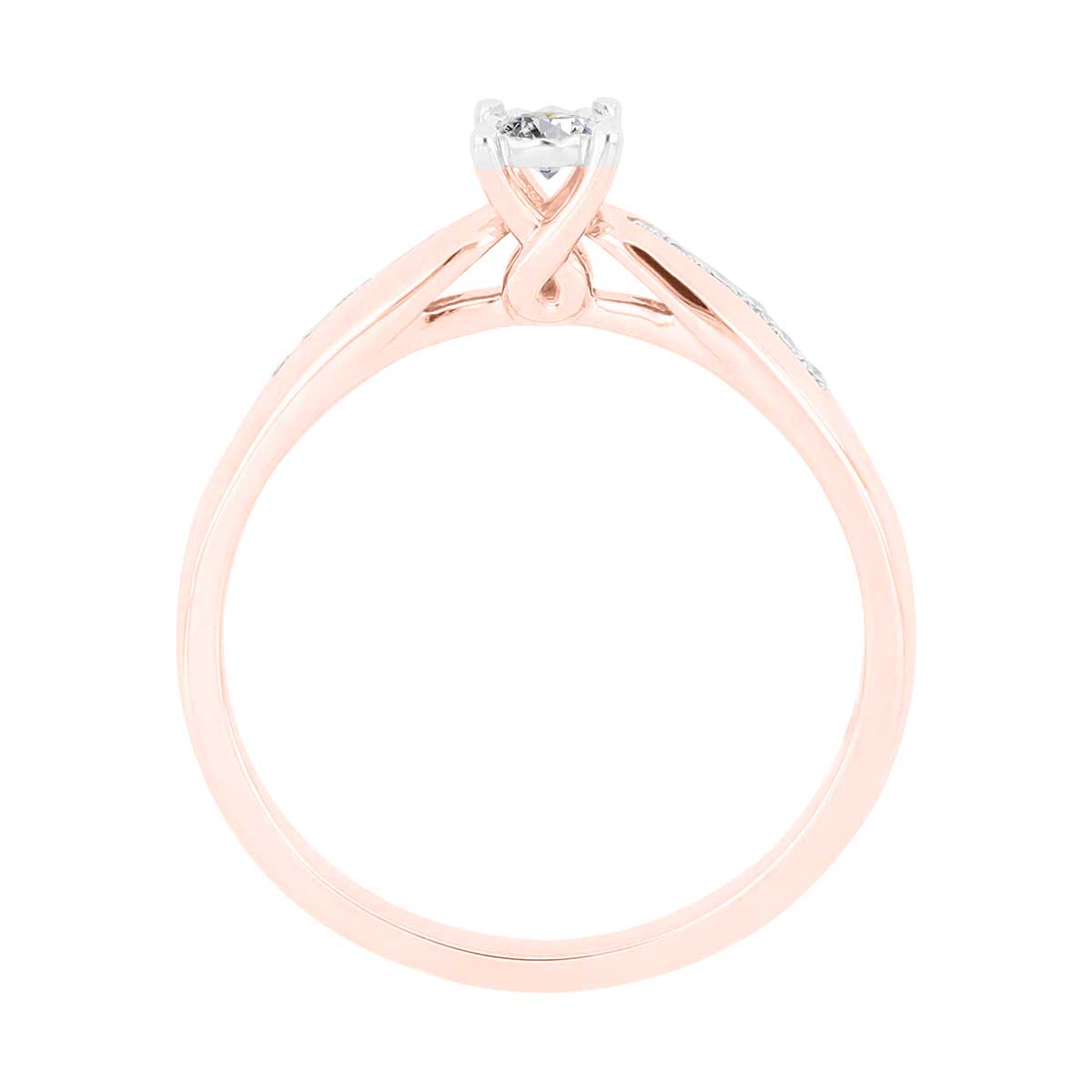 Solitario Oro Rosa 14K y 0.15 ct Diamante Romanza image number null