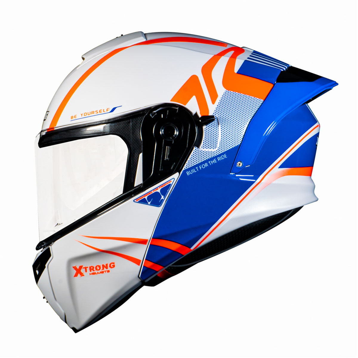 CASCO ABATIBLE XTR-128 PHANTOM FLOWING BLANCO ROJO image number null