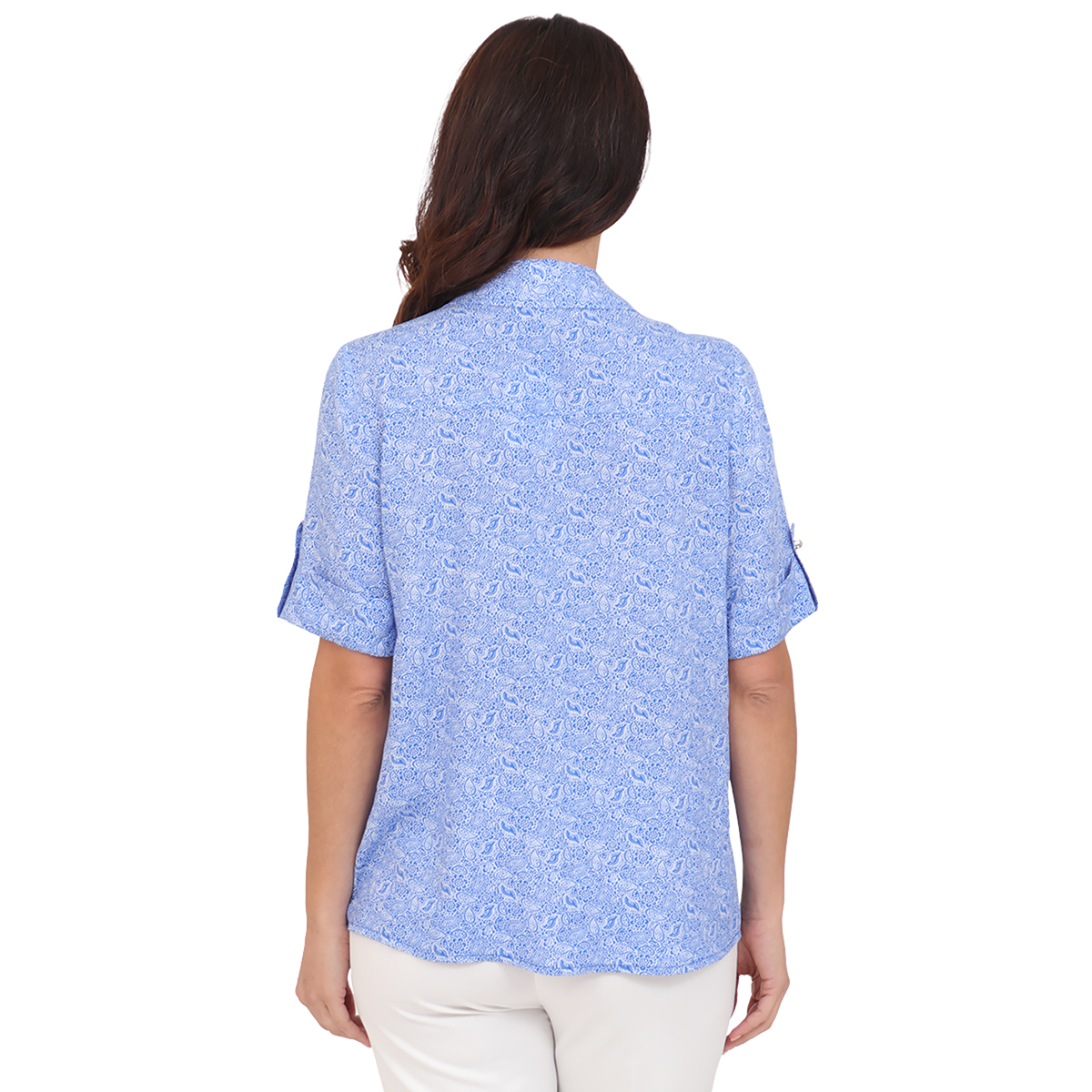 Blusa Estampada Cuello Camisero Duplan Para Mujer image number null